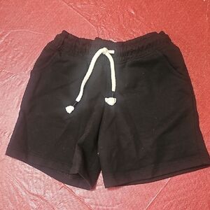 Black Shorts with White Drawstring